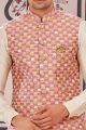 Onion Pink Art Silk Nehru Jacket (NMK-7990)