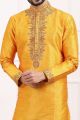 Orange Art Banarasi Silk Kurta Pajama (NMK-7017)