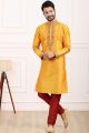 Orange Art Banarasi Silk Kurta Pajama (NMK-7017)