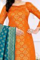 Orange Banarasi Silk Salwar Suit (NWS-6394)