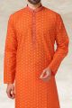 Orange Cotton Kurta Pajama (NMK-5671)