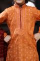 Orange Cotton Printed Boys Kurta (NKK-756)