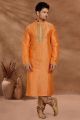 Orange Jaquard Kurta Pajama (NMK-5485)