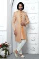 Orange Jaquard Silk Indo Western (NMK-7182)