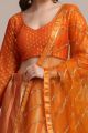 Orange Jaquard Silk Womens Lehenga Choli (NWG-1155)