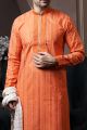 Orange Silk Kurta Pajama (NMK-6076)