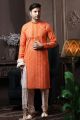 Orange Silk Kurta Pajama (NMK-6076)