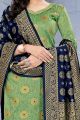 Parrot Green Banarasi Silk Salwar Suit (NWS-6391)