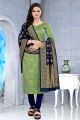 Parrot Green Banarasi Silk Salwar Suit (NWS-6391)