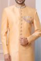 Peach Art Banarasi Silk Mens Indo Western (NMK-5969)