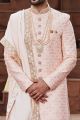 Peach Art Silk Indian Sherwani (NMK-7166)