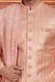 Peach Art Silk Indian Sherwani (NMK-7889)