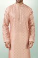 Peach Art Silk Kurta Pajama (NMK-5846)