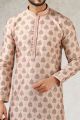 Peach Art Silk Kurta Pajama (NMK-5856)