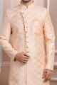 Peach Art Silk Mens Indo Western (NMK-6199)