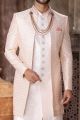 Peach Art Silk Mens Indo Western (NMK-6840)