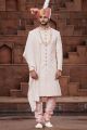 Peach Art Silk Sherwani for Men (NMK-7162)