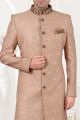 Peach Banarasi Brocade Mens Sherwani (NMK-5252)