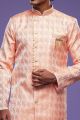 Peach Banarasi Jaquard Indo Western for Men (NMK-6998)