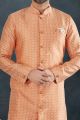 Peach Banarasi Jaquard Indo Western (NMK-7607)