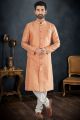 Peach Banarasi Jaquard Indo Western (NMK-7607)