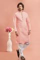 Peach Cotton Kurta Pajama (NMK-7548)