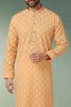 Peach Cotton Mens Kurta (NMK-5748)