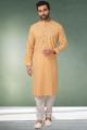 Peach Cotton Mens Kurta (NMK-5748)