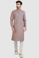 Peach Cotton Printed Kurta Pajama (NMK-5731)