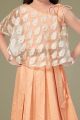 Peach, Cream Cotton Silk, Organza Girls Lehenga Choli (NFG-241)