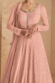 Peach Faux Georgette Anarkali Salwar Suit (NWS-6933)