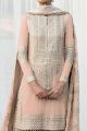 Peach Faux Georgette Embroidered Plazzo Suit (NWS-6990)