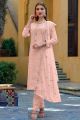 Peach Georgette Embroidered Salwar Suit (NWS-6938)