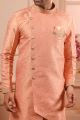 Peach Jaquard Silk Brocade Indo Western (NMK-4464)