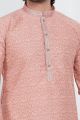 Peach Jaquard Silk Brocade Kurta (NMK-7738)