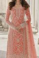 Peach Net Womens Salwar Suit (NWS-6703)