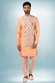 Peach, Pink Art Silk Indo Western (NMK-5812)