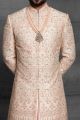 Peach Silk Designer Sherwani (NMK-5403 )