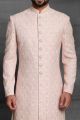 Peach Silk Grooms Sherwani (NMK-5434 )