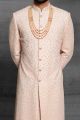 Peach Silk Mens Sherwani (NMK-5382 )