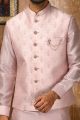 Pink Art Banarasi Silk Jacket Kurta (NMK-6327)