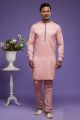 Pink Art Banarasi Silk Mens Kurta Pajama (NMK-7071)