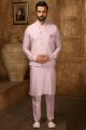 Pink Art Banarasi Silk Nehru Jacket (NMK-6367)