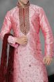 Pink Art Dupion Designer Kurta Pajama (NMK-2178)