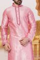 Pink Art Dupion Kurta Pajama (NMK-2943)