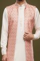 Pink Art Silk Digital Printed Jacket Kurta (NMK-7090)