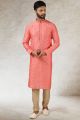 Pink Art Silk Kurtas for Men (NMK-5841)