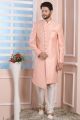 Pink Art Silk Mens Indo Western (NMK-6206)