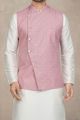 Pink Art Silk Mens Nehru Jacket (NMK-6960)