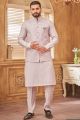 Pink Art Silk Nehru Jacket (NMK-8019)